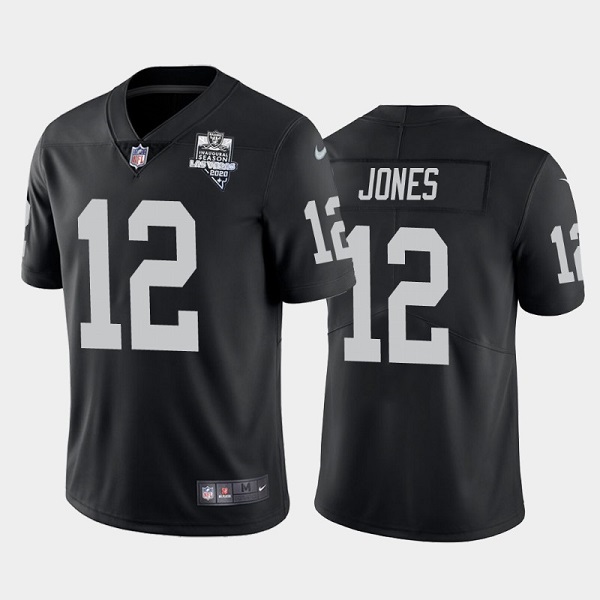 Men's Las Vegas Raiders #12 Zay Jones Black NFL 2020 Inaugural Season Vapor Limited Stitched Jersey Men's Las Vegas Raiders #12 Zay Jones Black NFL 2020 Inaugural Season Vapor Limited Stitched Jersey